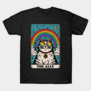 Ally Cat Tarot Card - Pride Sunglasses T-Shirt